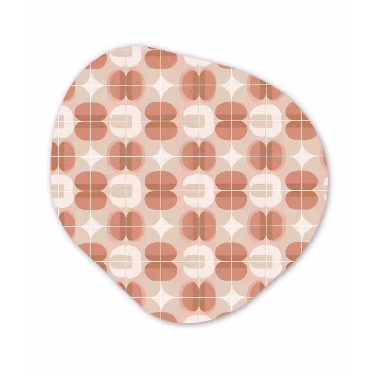 Retro - Klassiek - Roze Wandcirkel Organisch Aluminium middel 851 -3d