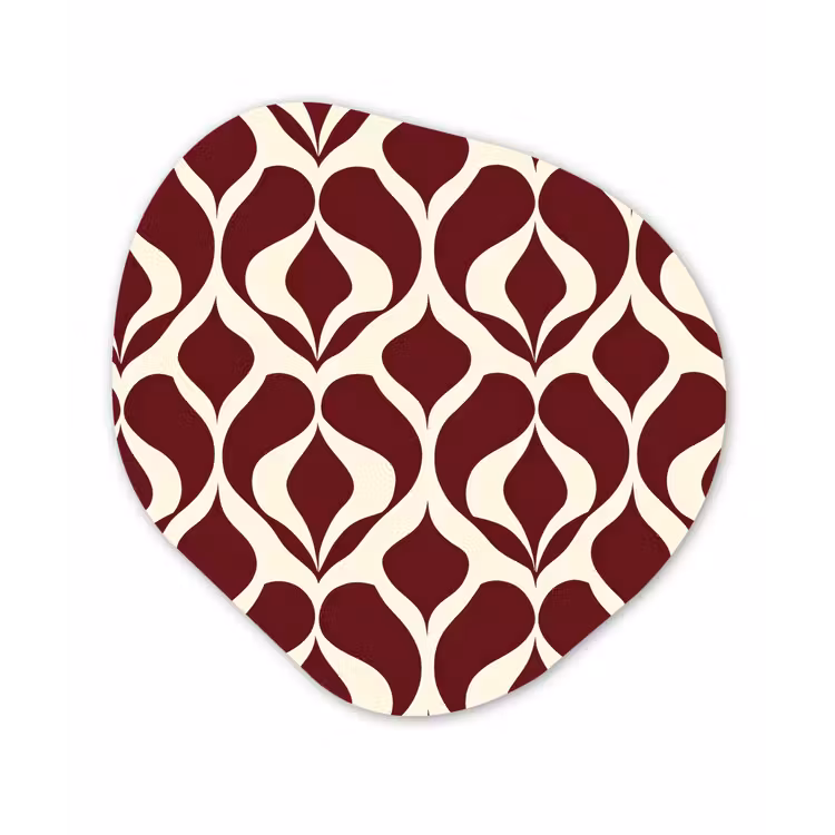Rood - Druppelpatroon - Grafisch Wandcirkel Organisch Aluminium middel 851 -3d