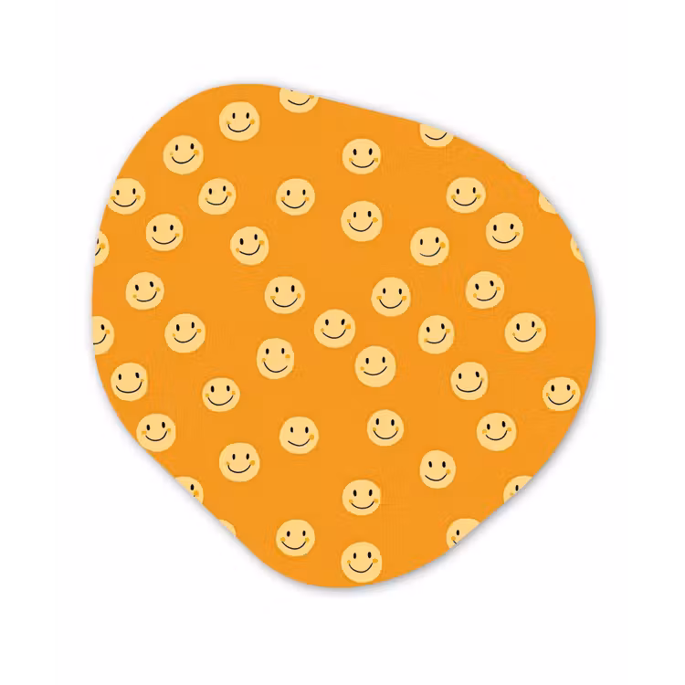 Smileys - Retro - Heel Wandcirkel Organisch Aluminium middel 851 -3d
