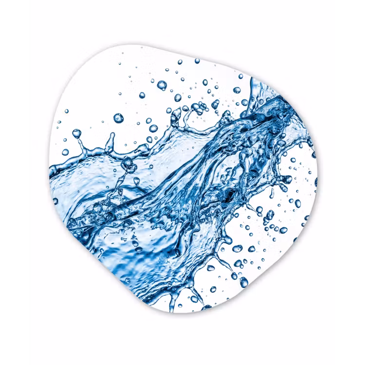 Spash - Water - Blauw Wandcirkel Organisch Aluminium middel -3d