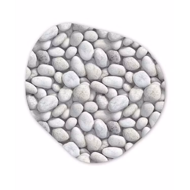 Steentjes - Grijs - Ovaal Wandcirkel Organisch Aluminium middel 851 -3d