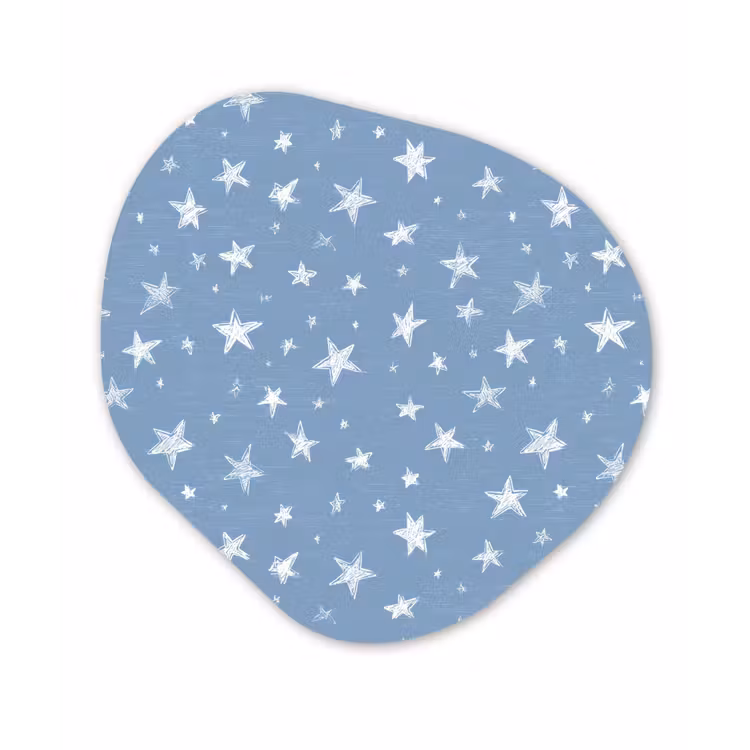 Sterretjes - Patroon - Blauw Wandcirkel Organisch Aluminium middel 851 -3d