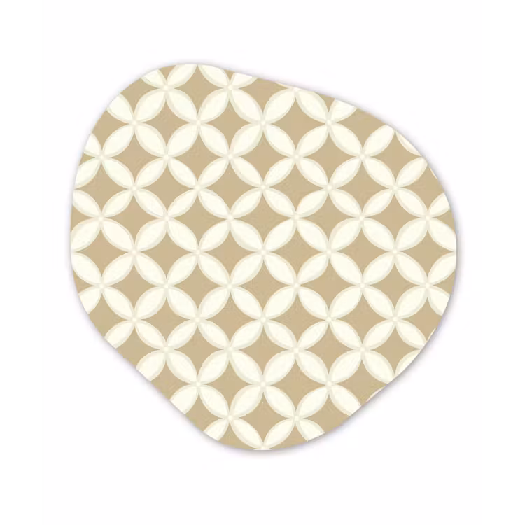 Symmetrisch - Motief - Beige Wandcirkel Organisch Aluminium middel 851 -3d
