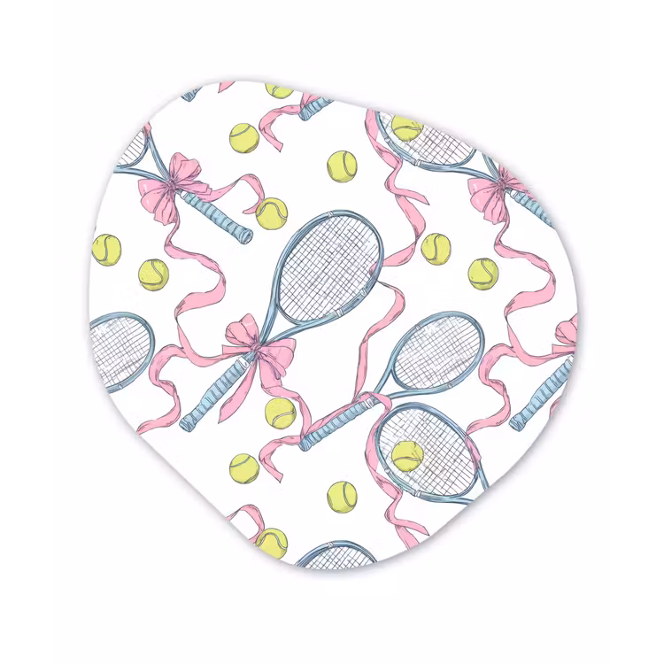 Tennis - Strikken - Kleurrijk Wandcirkel Organisch Aluminium middel 851 -3d