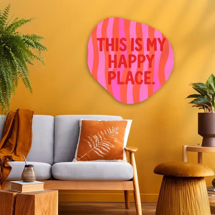 Tekst - Modern - Kleurrijk Wandcirkel Organisch Aluminium middel -sfeer4