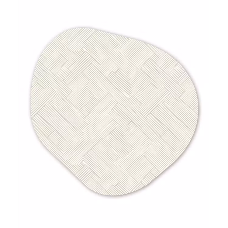 Textuur - Abstract - Beige Wandcirkel Organisch Aluminium middel 851 -3d
