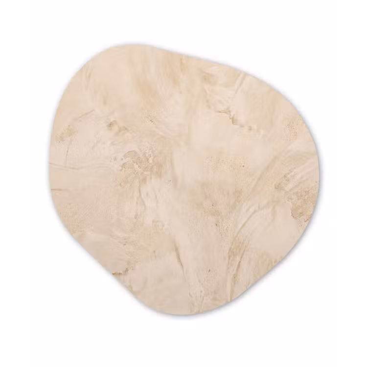 Textuur - Patroon - Abstract - Modern - Beige Wandcirkel Organisch Aluminium middel -3d