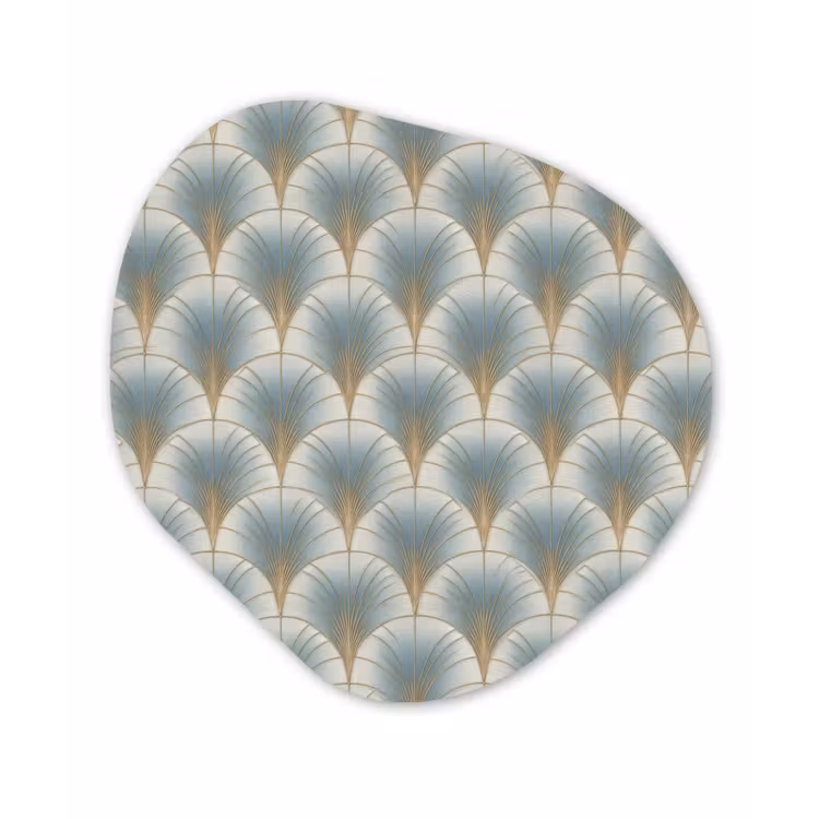 Waaier - Klassiek - Blauw Wandcirkel Organisch Aluminium middel 851 -3d