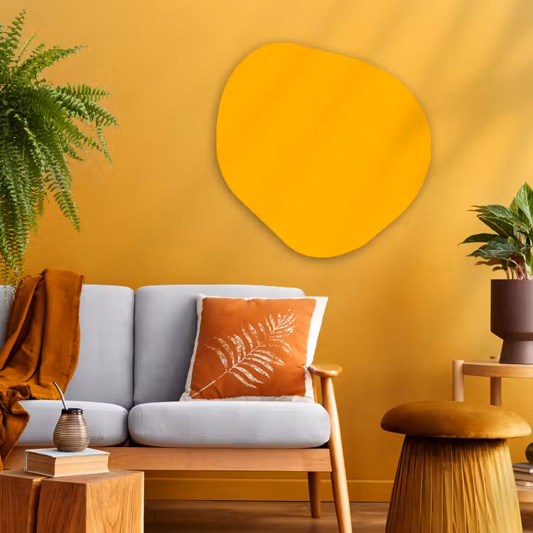 Vivid - Amber - Geel Wandcirkel Organisch Aluminium middel 851 -sfeer4