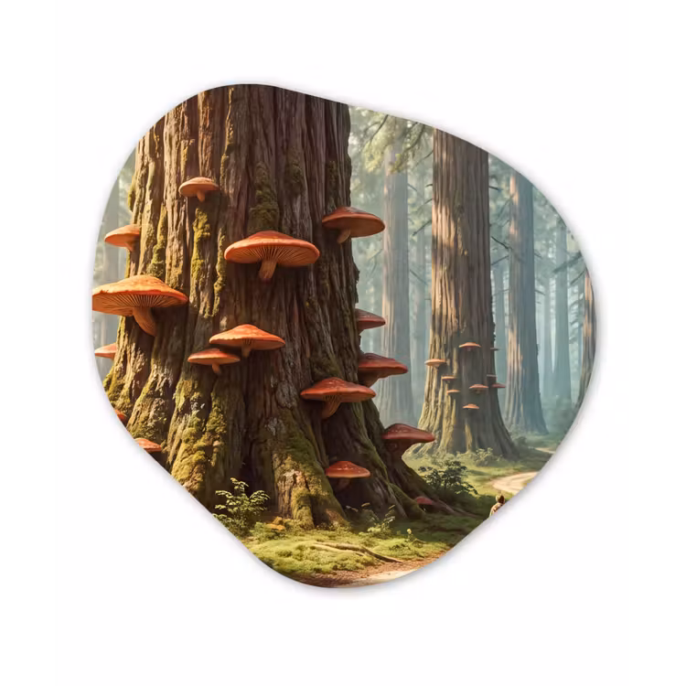 Alu-Dibond-Bild Organische Form - Wald – Bäume – Natur - Bos - Bomen - Natuur Wandcirkel Organisch Aluminium middel