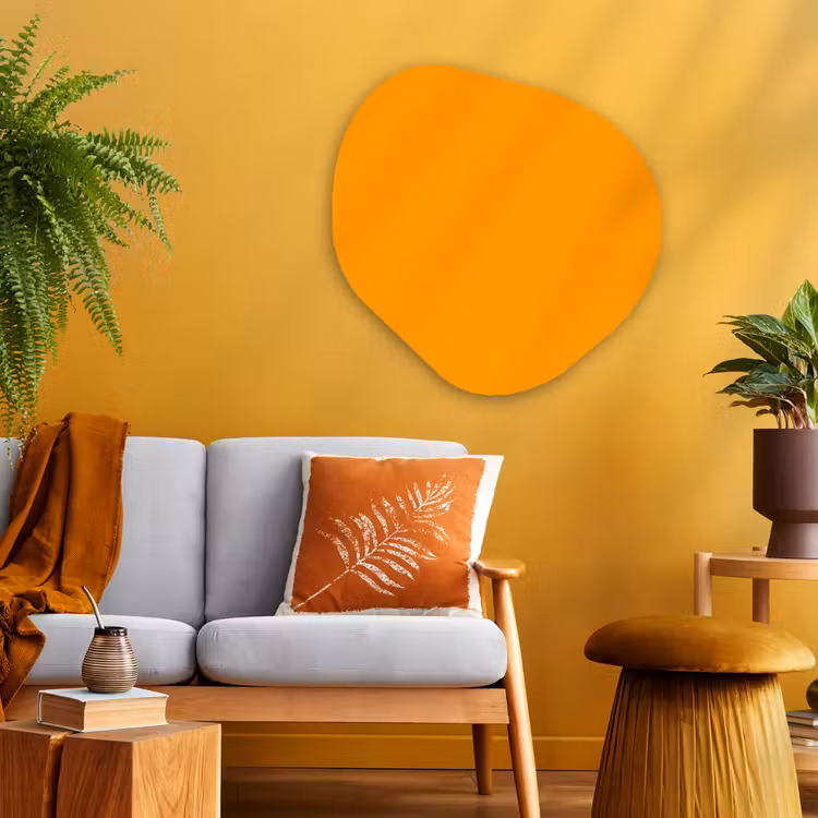 Warm - Ochre - Oranje Wandcirkel Organisch Aluminium middel 851 -sfeer4