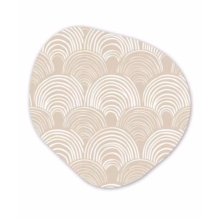 Golven - Structuur - Beige Wandcirkel Organisch Aluminium middel 851 -3d