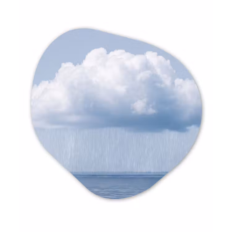 Alu-Dibond-Bild Organische Form - Wolke – Regen – Natur - Wolk - Regen - Natuur Wandcirkel Organisch Aluminium middel