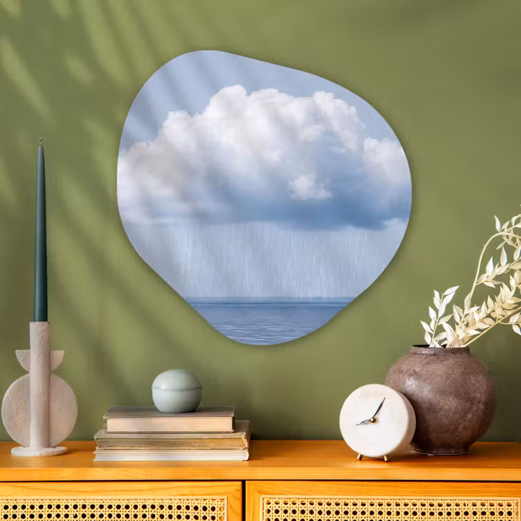 Alu-Dibond-Bild Organische Form - Wolke – Regen – Natur - Wolk - Regen - Natuur Wandcirkel Organisch Aluminium middel