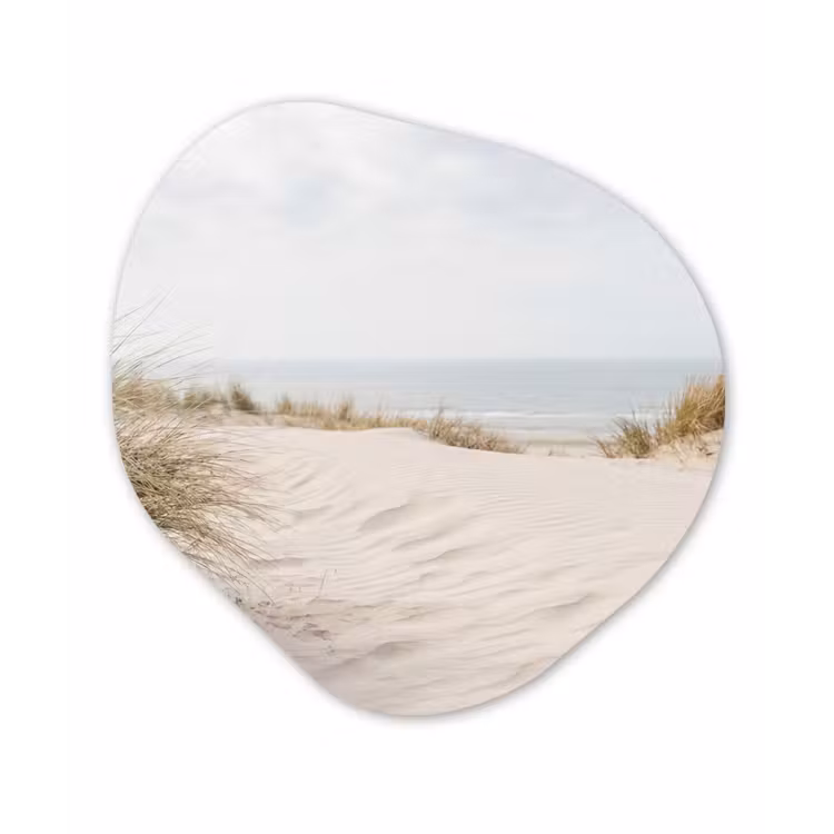 Wolken - Duinlandschap - Zand Wandcirkel Organisch Aluminium middel -3d