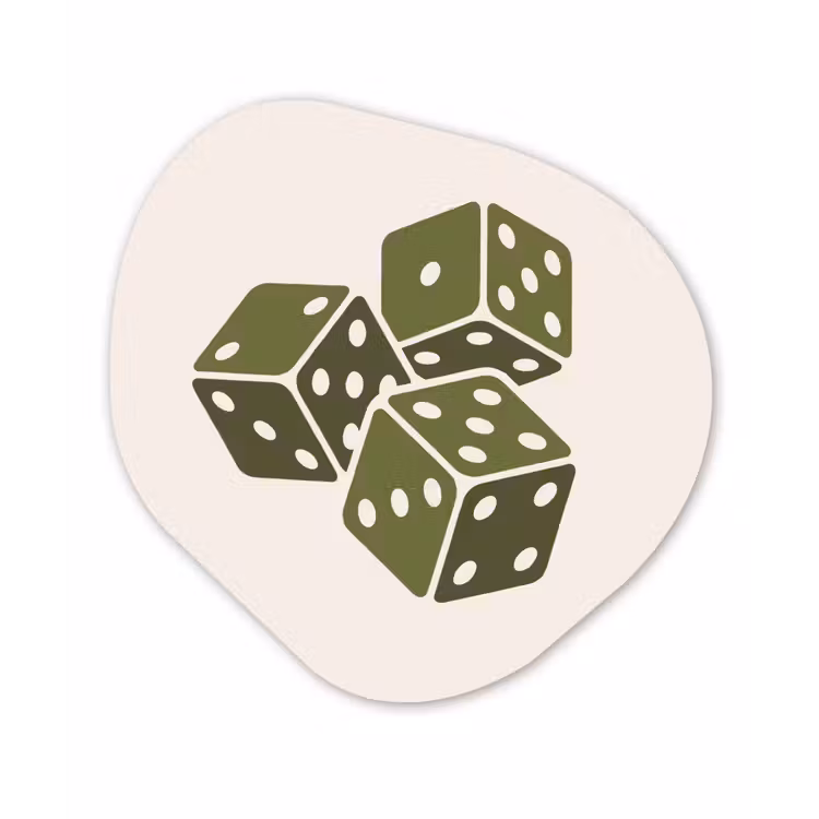 Dobbelsteen - Spel - Groen - Abstract Wandcirkel Organisch Aluminium middel -3d