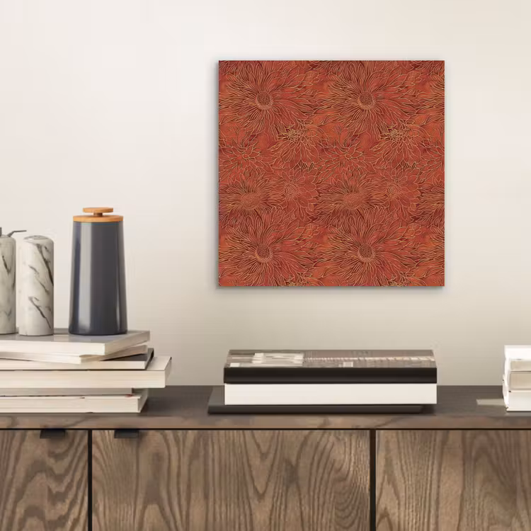 Oosters - Bloemen - Terracotta aluminium wit klein 46 -sfeer1