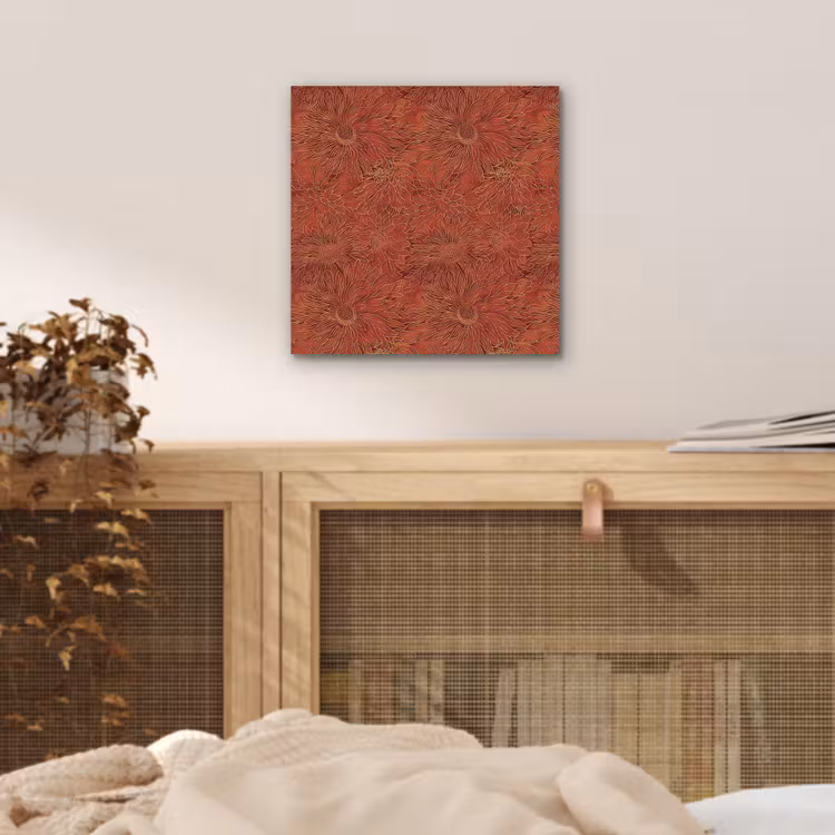 Oosters - Bloemen - Terracotta aluminium wit klein 46 -sfeer3