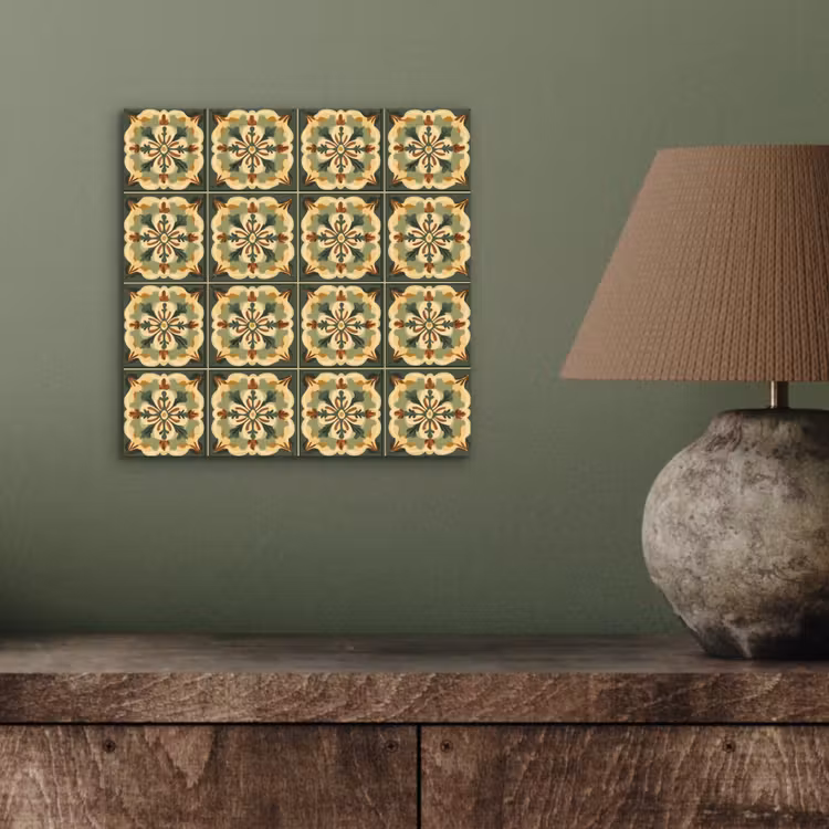 Ornament - Patroon - Groen aluminium wit klein 46 -sfeer2