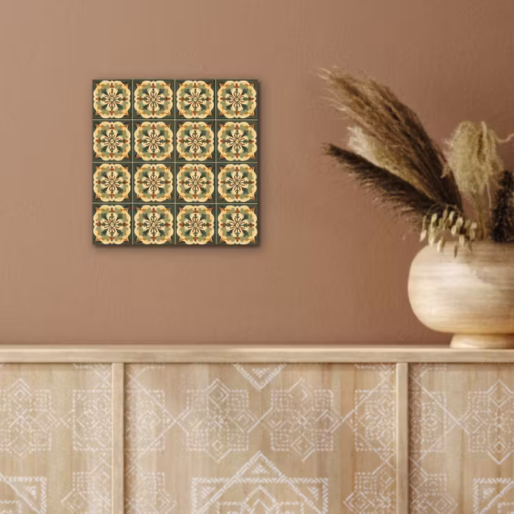 Ornament - Patroon - Groen aluminium wit klein 46 -sfeer4