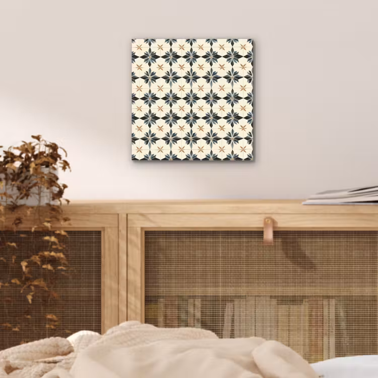 Sierlijk - Ornament - Blauw aluminium wit klein 46 -sfeer3