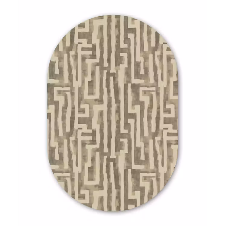 Abstract - Geometrisch - Groen Wandcirkel Ovaal Aluminium middel 839 -3d