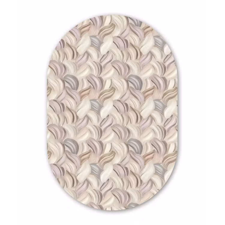 Abstract - Golvend - Pastel Wandcirkel Ovaal Aluminium middel 839 -3d