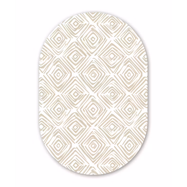 Abstract - Ruit - Beige Wandcirkel Ovaal Aluminium middel 839 -3d