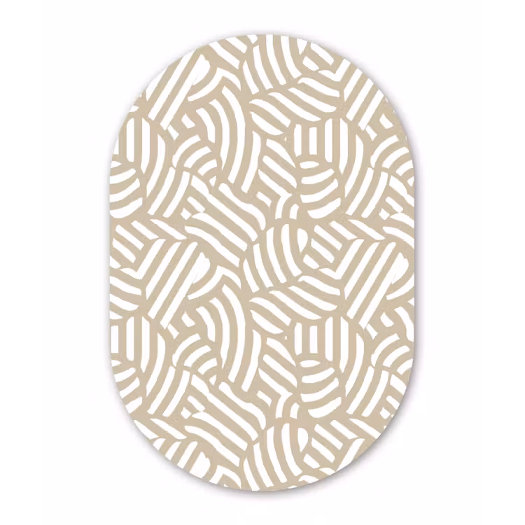 Abstract - Modern - Beige Wandcirkel Ovaal Aluminium middel 839 -3d