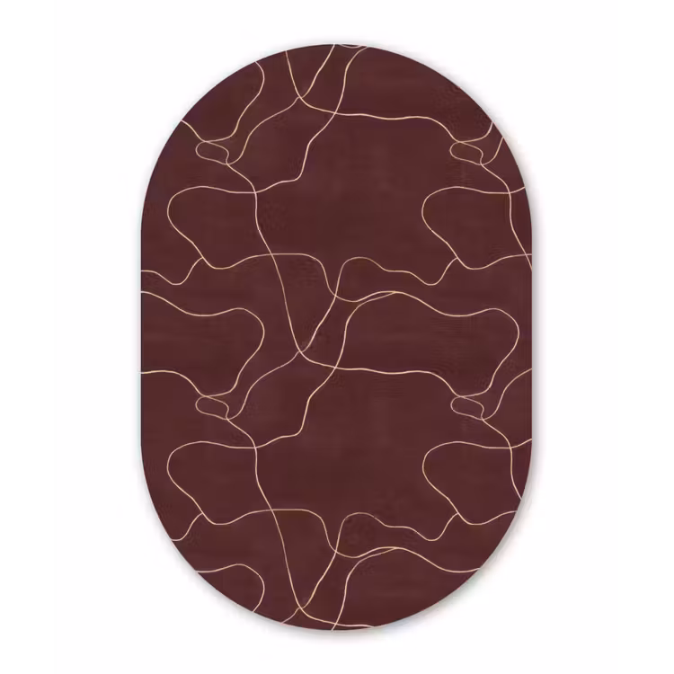 Abstract - Modern - Bruin Wandcirkel Ovaal Aluminium middel 839 -3d