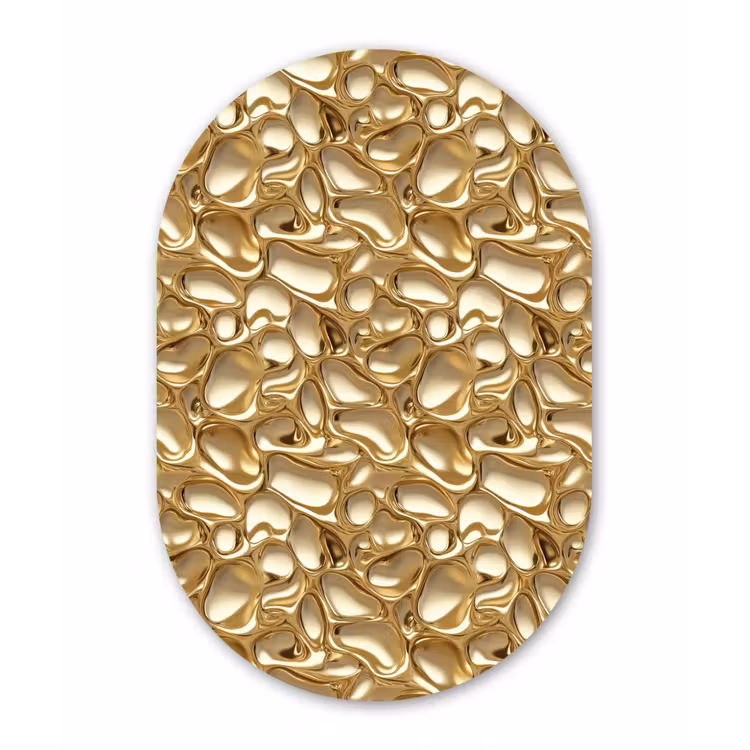 Abstract - Modern - Goud Wandcirkel Ovaal Aluminium middel 839 -3d