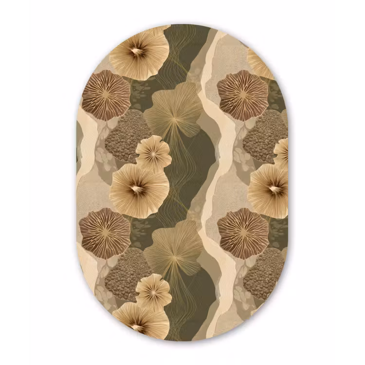 Abstract - Modern - Groen Wandcirkel Ovaal Aluminium middel 839 -3d