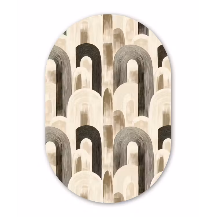Abstract - Patroon - Bogen Wandcirkel Ovaal Aluminium middel 839 -3d