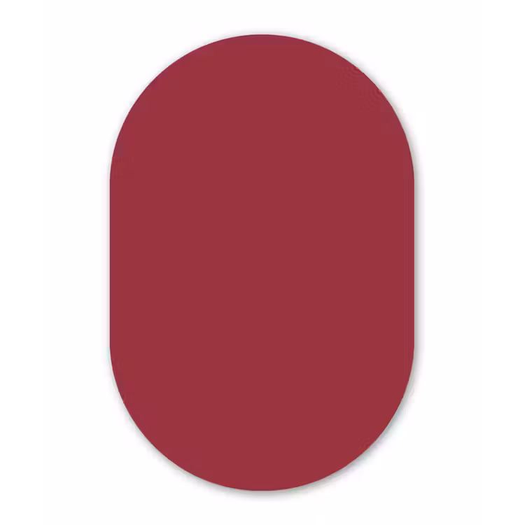 Antique - Ruby - Rood Wandcirkel Ovaal Aluminium middel 839 -3d