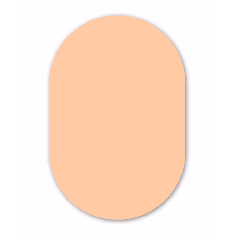 Apricot - Blush - Nude Wandcirkel Ovaal Aluminium middel 839 -3d