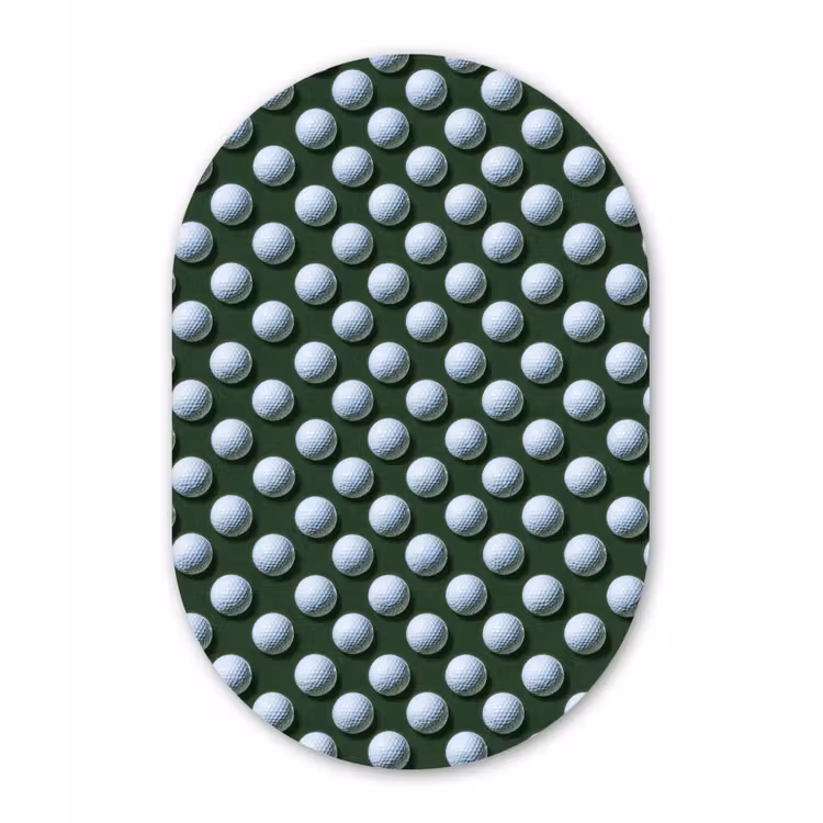Ballen - Golf - Groen Wandcirkel Ovaal Aluminium middel 839 -3d