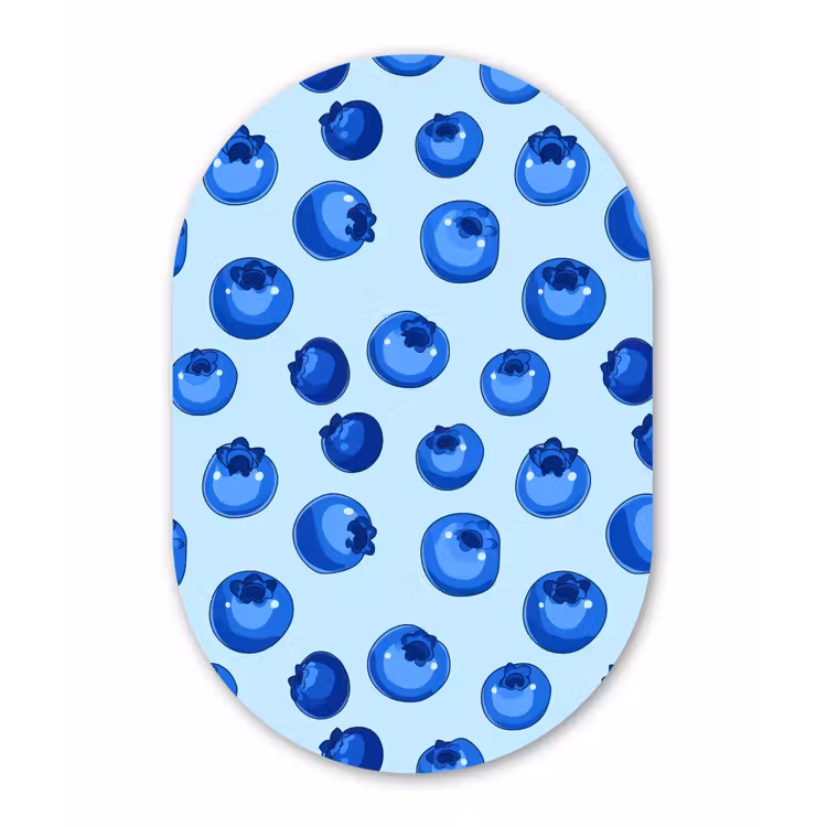 Bessen - Modern - Blauw Wandcirkel Ovaal Aluminium middel 839 -3d