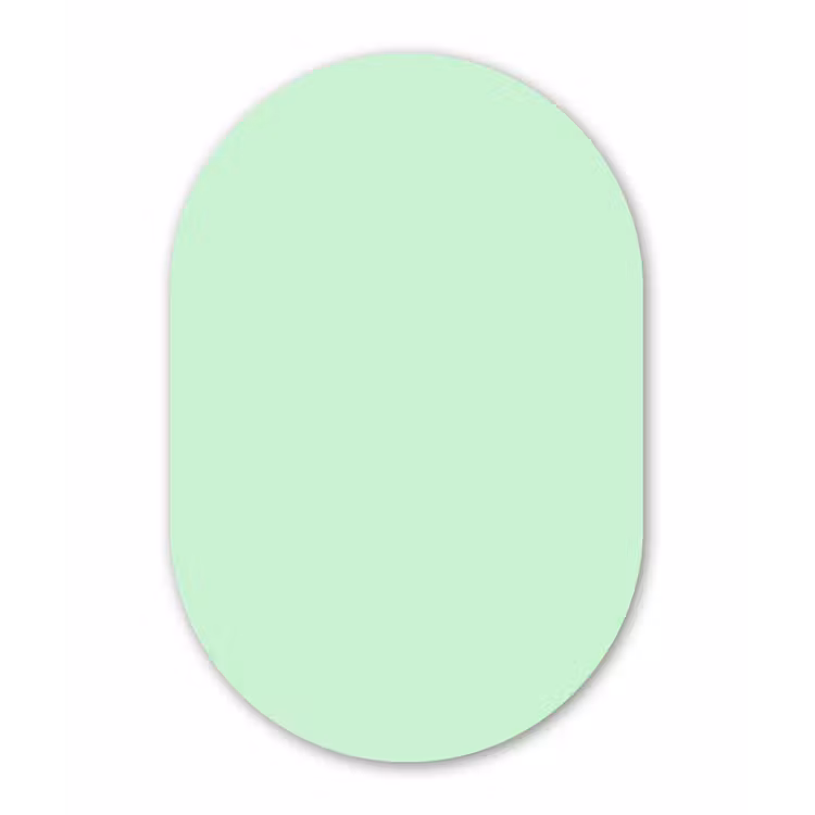 Pale - Mint - Groen Wandcirkel Ovaal Aluminium middel 839 -3d