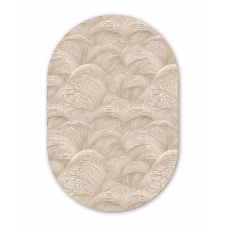 Bogen - Patroon - Beige Wandcirkel Ovaal Aluminium middel 839 -3d