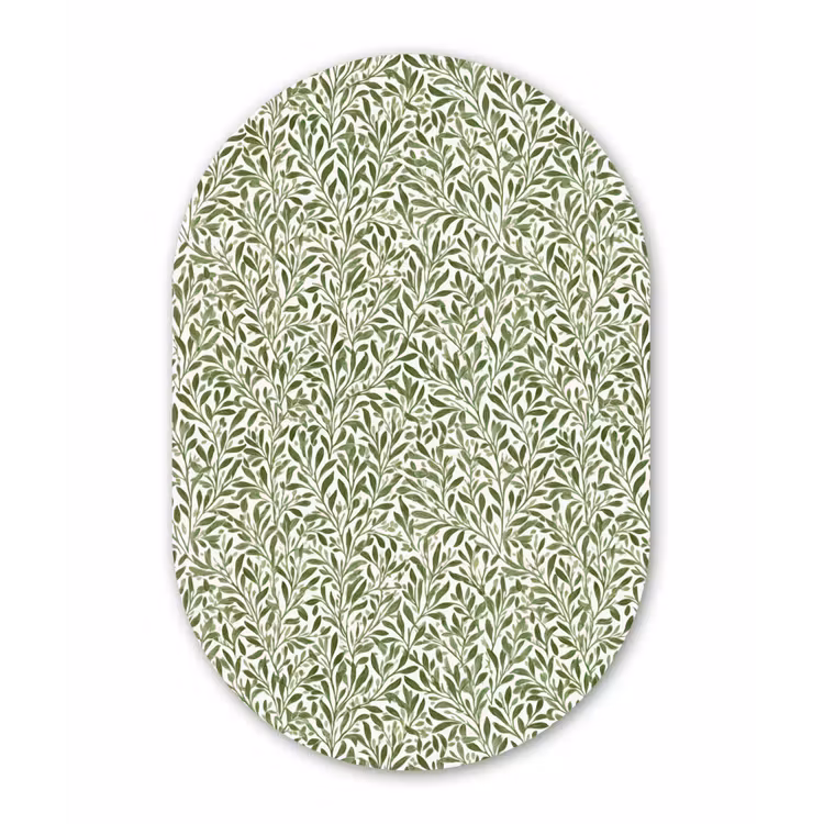 Botanisch - Takken - Groen Wandcirkel Ovaal Aluminium middel 839 -3d