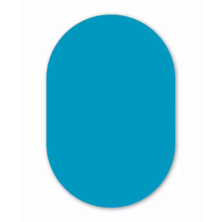 Deep - Turquoise - Turkoois Wandcirkel Ovaal Aluminium middel 839 -3d