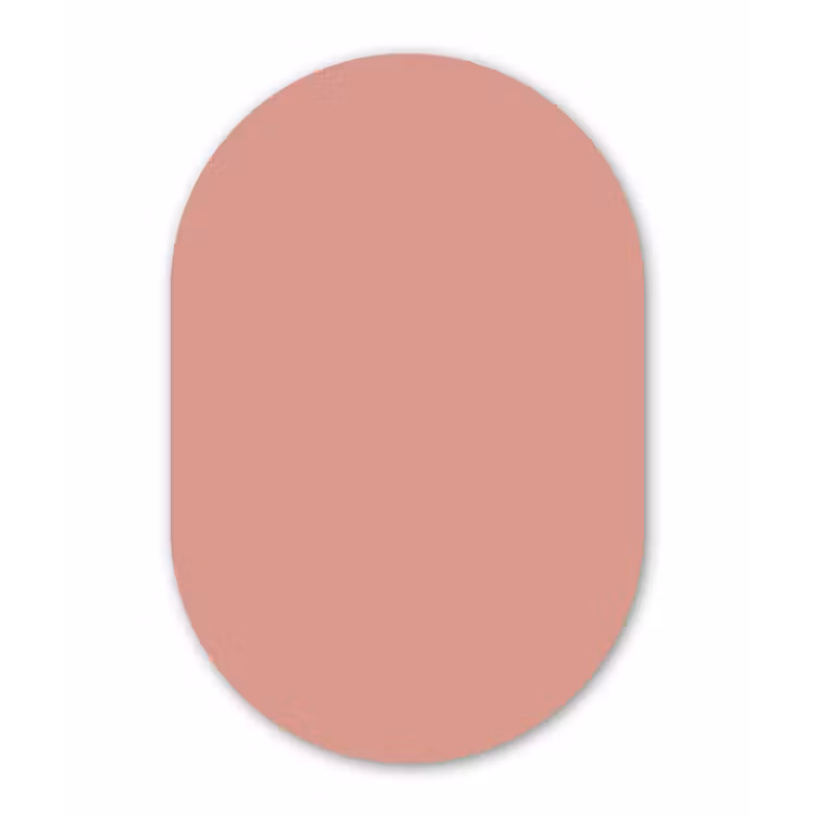Muted - Salmon - Koraal Wandcirkel Ovaal Aluminium middel 839 -3d
