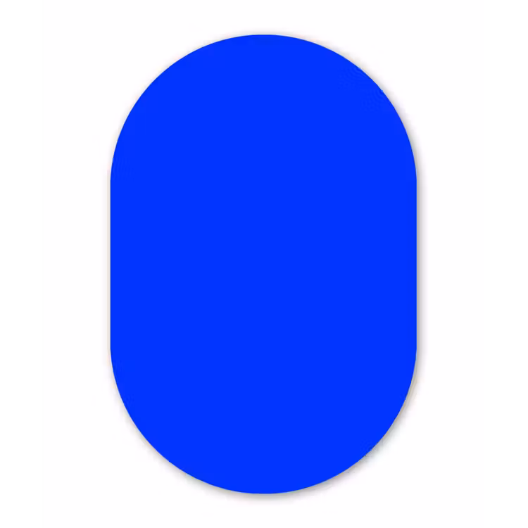 Electric - Blue - Blauw Wandcirkel Ovaal Aluminium middel 839 -3d