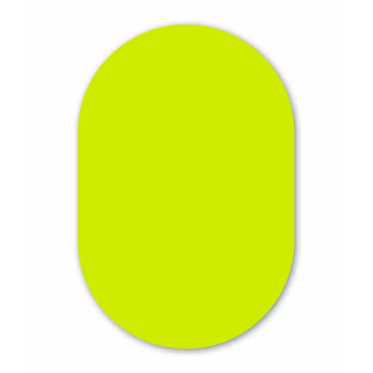 Electric - Lemon - Geel Wandcirkel Ovaal Aluminium middel 839 -3d