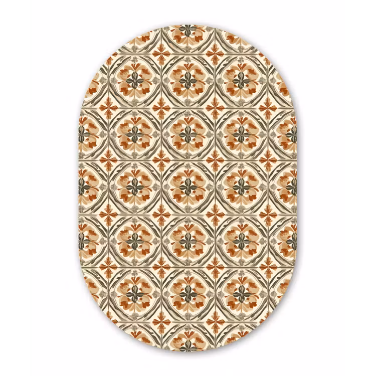 Elegant - Antiek - Kleurrijk Wandcirkel Ovaal Aluminium middel 839 -3d