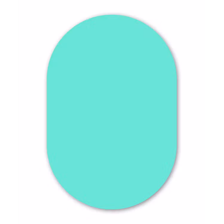 Electric - Cyan - Turkoois Wandcirkel Ovaal Aluminium middel 839 -3d