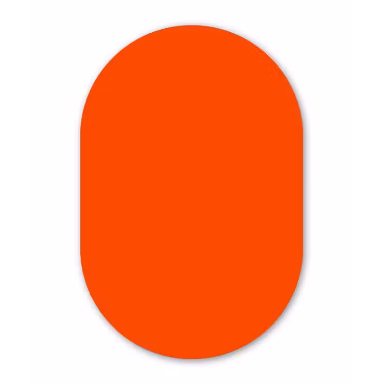 Fiery - Tangerine - Oranje Wandcirkel Ovaal Aluminium middel 839 -3d