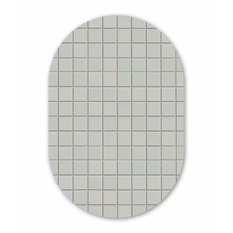 Tegel - Patroon - Lichtgroen Wandcirkel Ovaal Aluminium middel 839 -3d