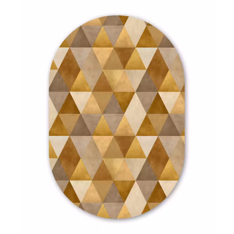 Geometrisch - Driehoek - Goud Wandcirkel Ovaal Aluminium middel 839 -3d