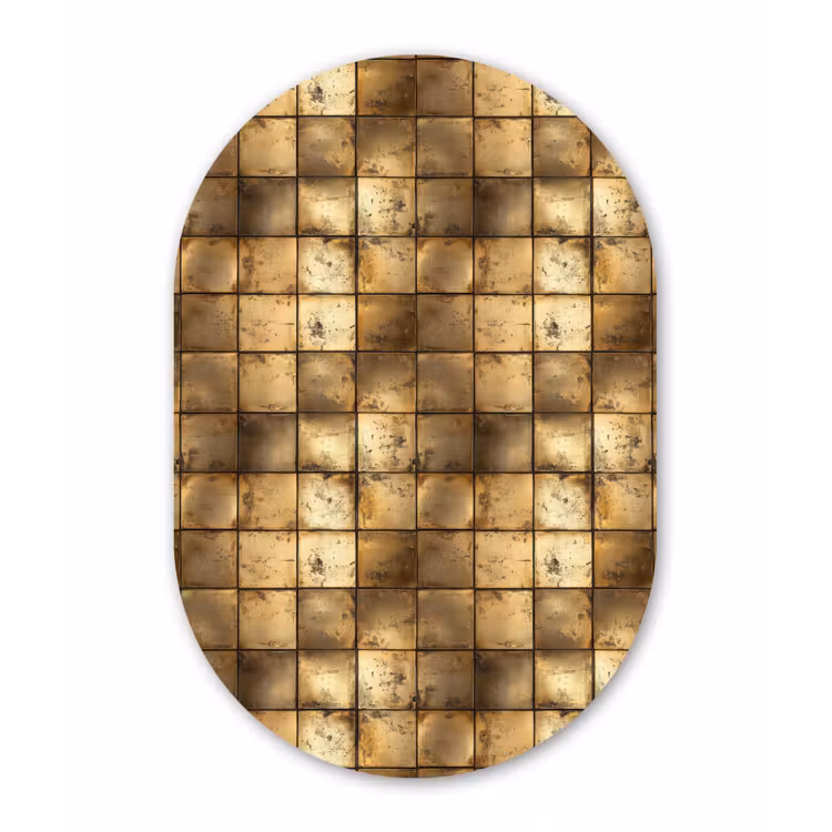 Geometrisch - Tegels - Goud Wandcirkel Ovaal Aluminium middel 839 -3d